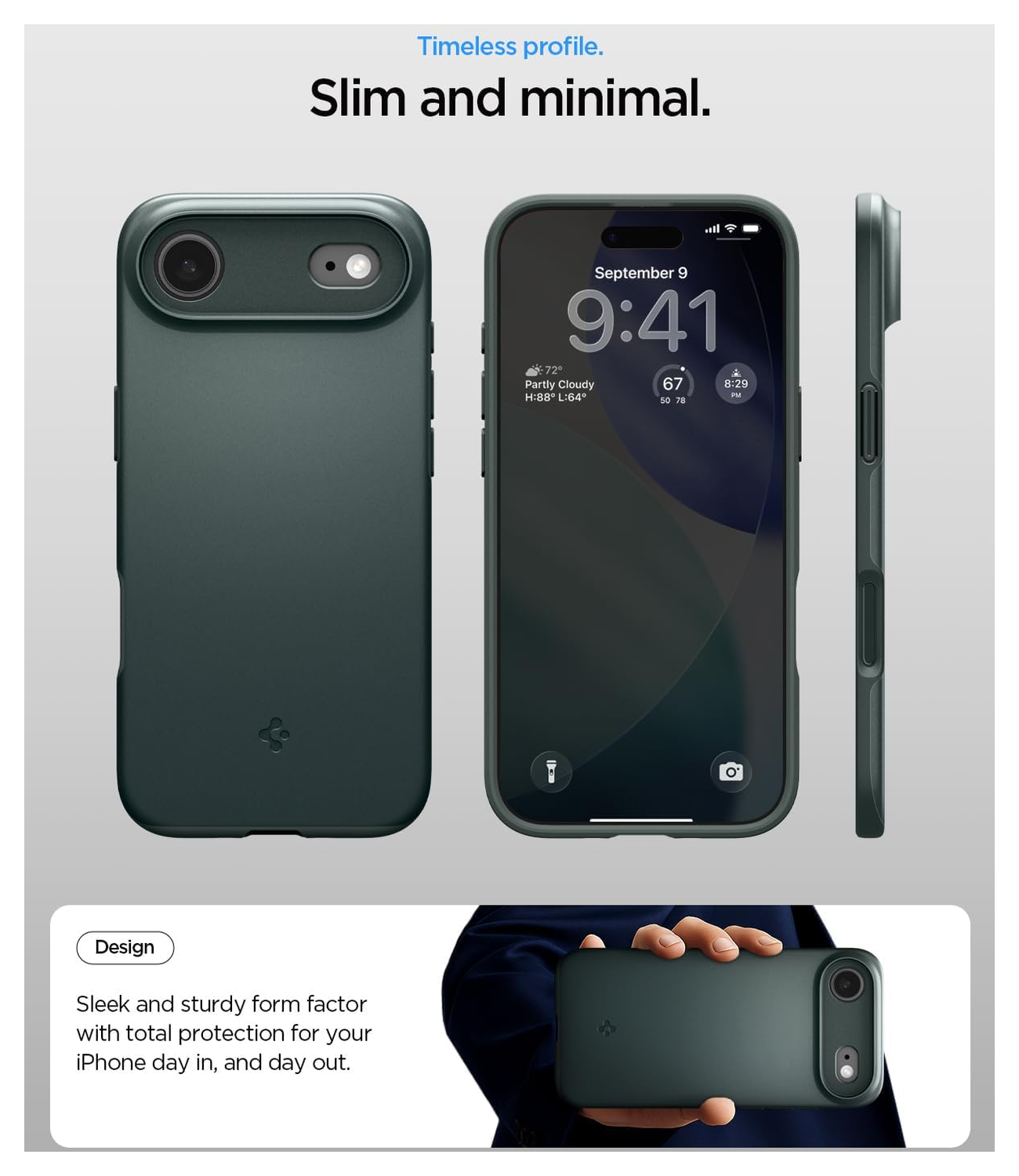 Spigen Thin Fit MagFit iPhone Air Hoesje MagSafe Back Cover Groen afbeelding 3