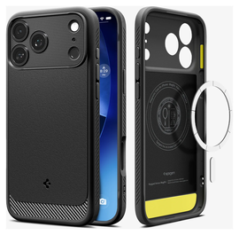 Spigen Rugged Armor MagFit Apple iPhone 17 Pro Hoesje MagSafe Matte Zwart afbeelding