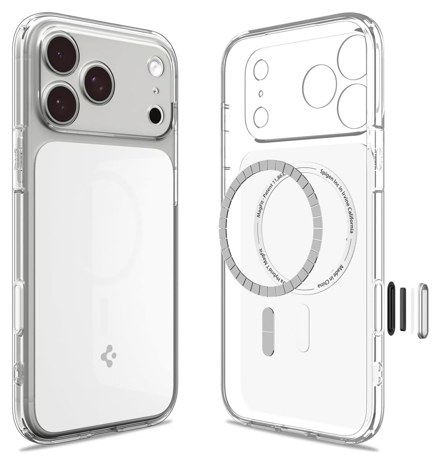 Spigen Ultra Hybrid T iPhone 17 Pro Hoesje MagSafe Back Cover Transparant Wit afbeelding 1