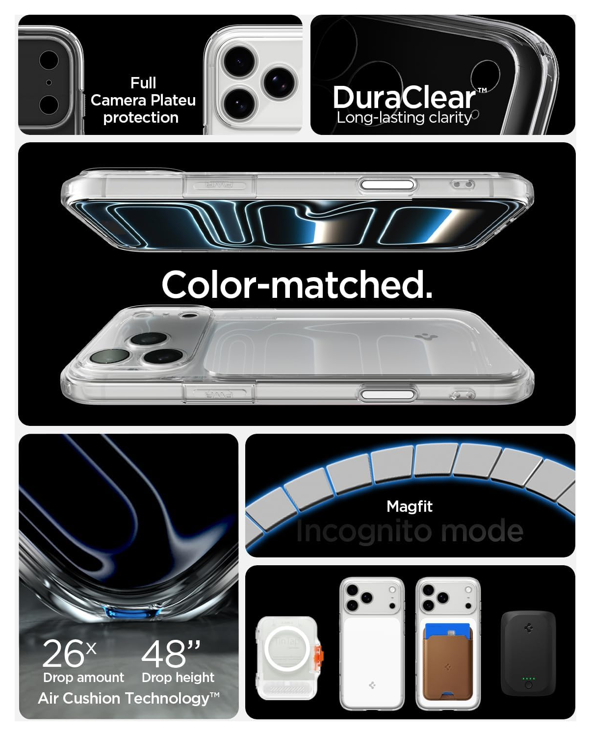 Spigen Ultra Hybrid T iPhone 17 Pro Hoesje MagSafe Back Cover Transparant Wit afbeelding 3