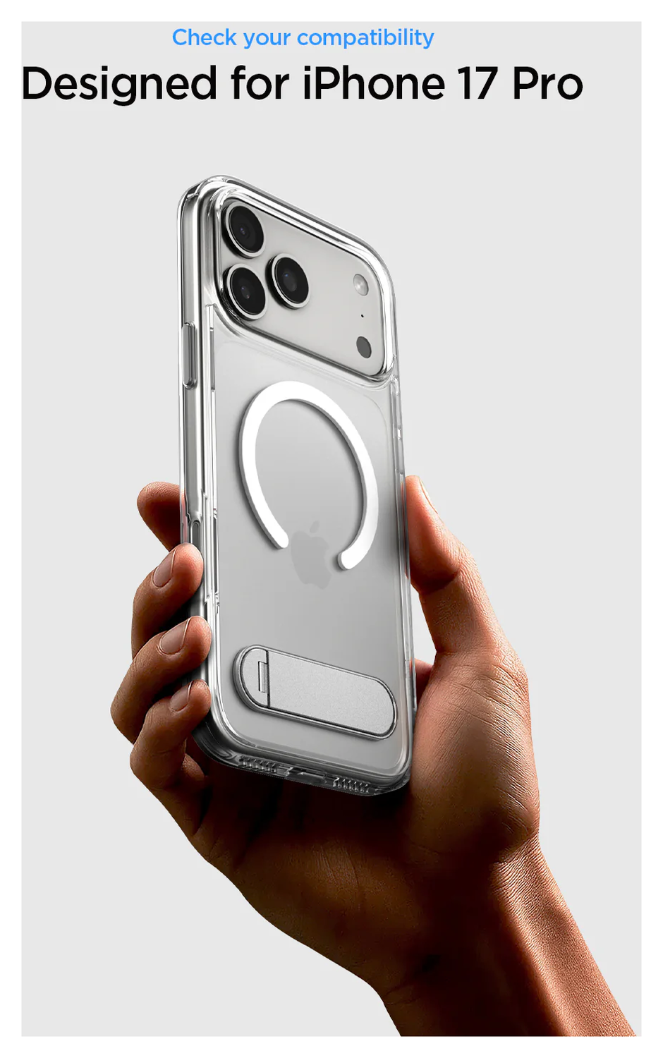 Spigen Ultra Hybrid S MagFit Apple iPhone 17 Pro Hoesje Transparant Wit afbeelding 3