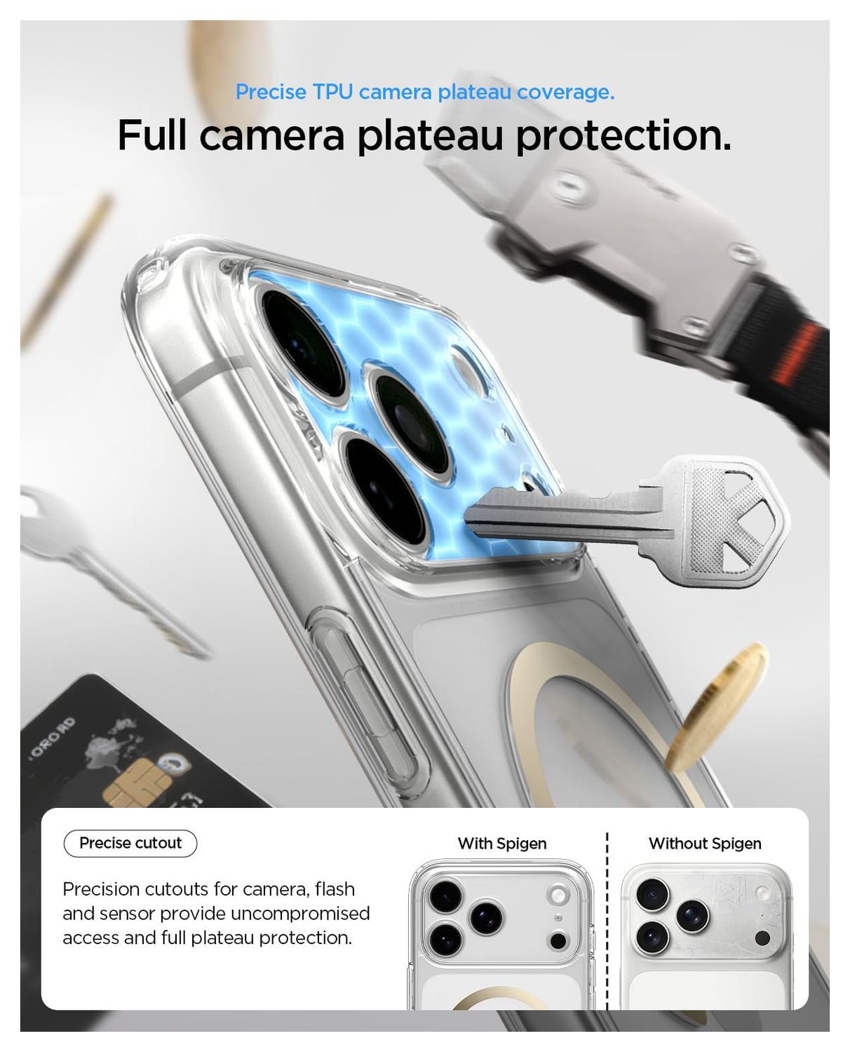 Spigen Ultra Hybrid MagFit iPhone 17 Pro Max Hoesje MagSafe Transparant Goud afbeelding 5