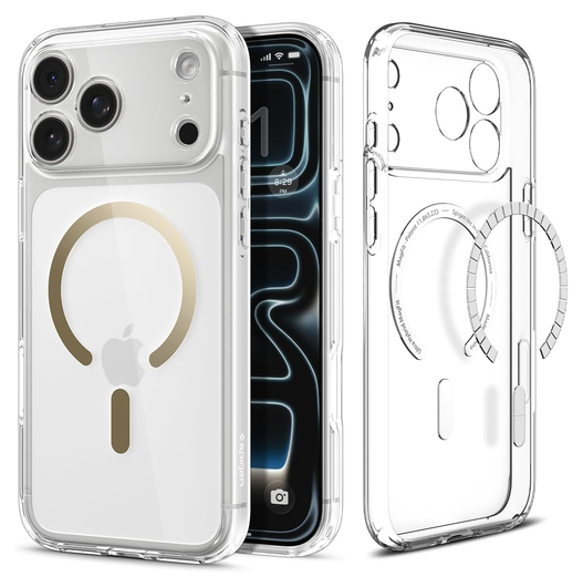 Spigen Ultra Hybrid MagFit iPhone 17 Pro Max Hoesje MagSafe Transparant Goud afbeelding 1