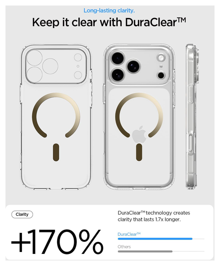 Spigen Ultra Hybrid MagFit iPhone 17 Pro Max Hoesje MagSafe Transparant Goud afbeelding 7