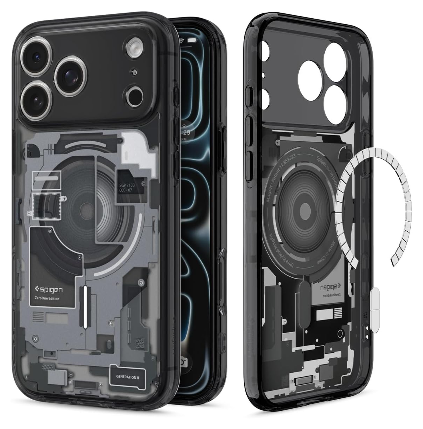 Spigen Ultra Hybrid MagFit iPhone 17 Pro Hoesje MagSafe Zero One Zwart afbeelding 1