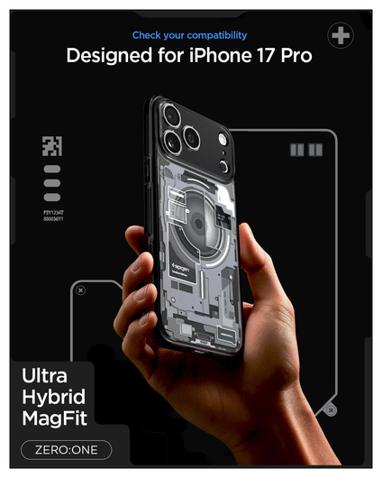 Spigen Ultra Hybrid MagFit iPhone 17 Pro Hoesje MagSafe Zero One Zwart afbeelding 8