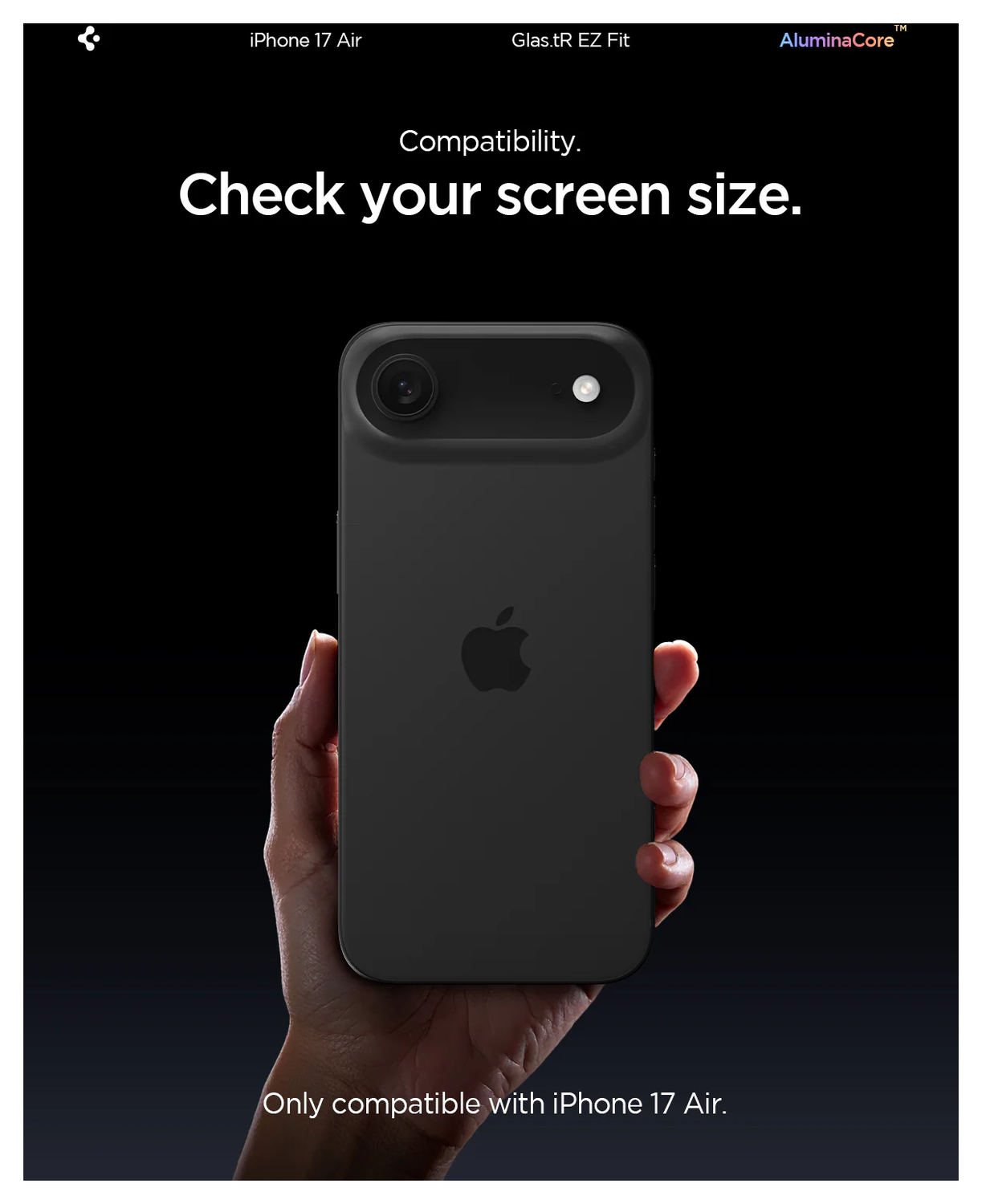 Spigen EZ Fit GLAS.tR Apple iPhone Air Screen Protector 2-Pack afbeelding 10