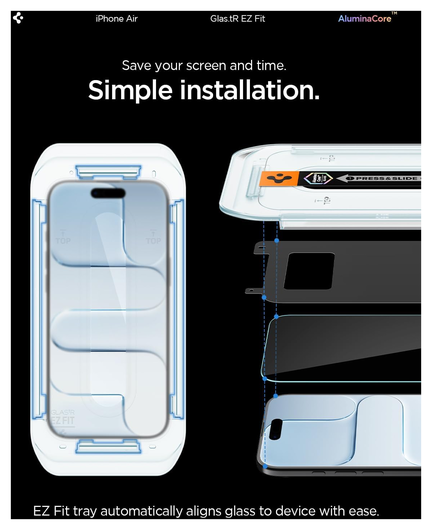 Spigen Glas.tR EZ Fit Apple iPhone Air Screen Protector 2-Pack afbeelding 4