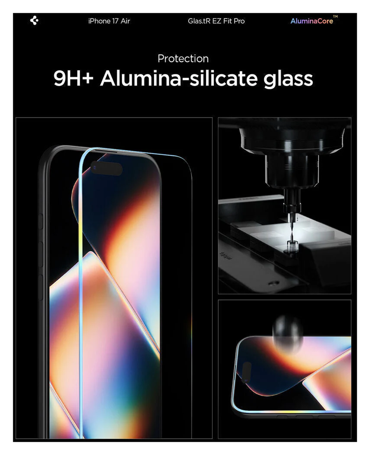 Spigen Glas.tR EZ Fit Apple iPhone Air Screen Protector 1-Pack afbeelding 3