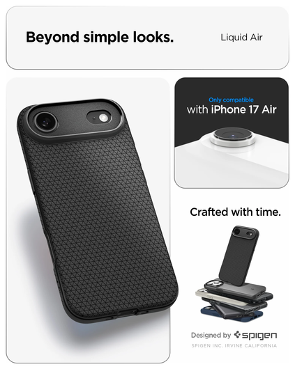 Spigen Liquid Air Apple iPhone Air Hoesje Back Cover Matte Zwart afbeelding 2