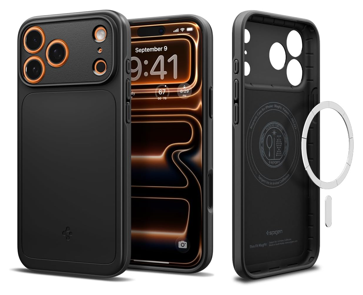 Spigen Thin Fit MagFit iPhone 17 Pro Hoesje MagSafe Back Cover Zwart afbeelding 1