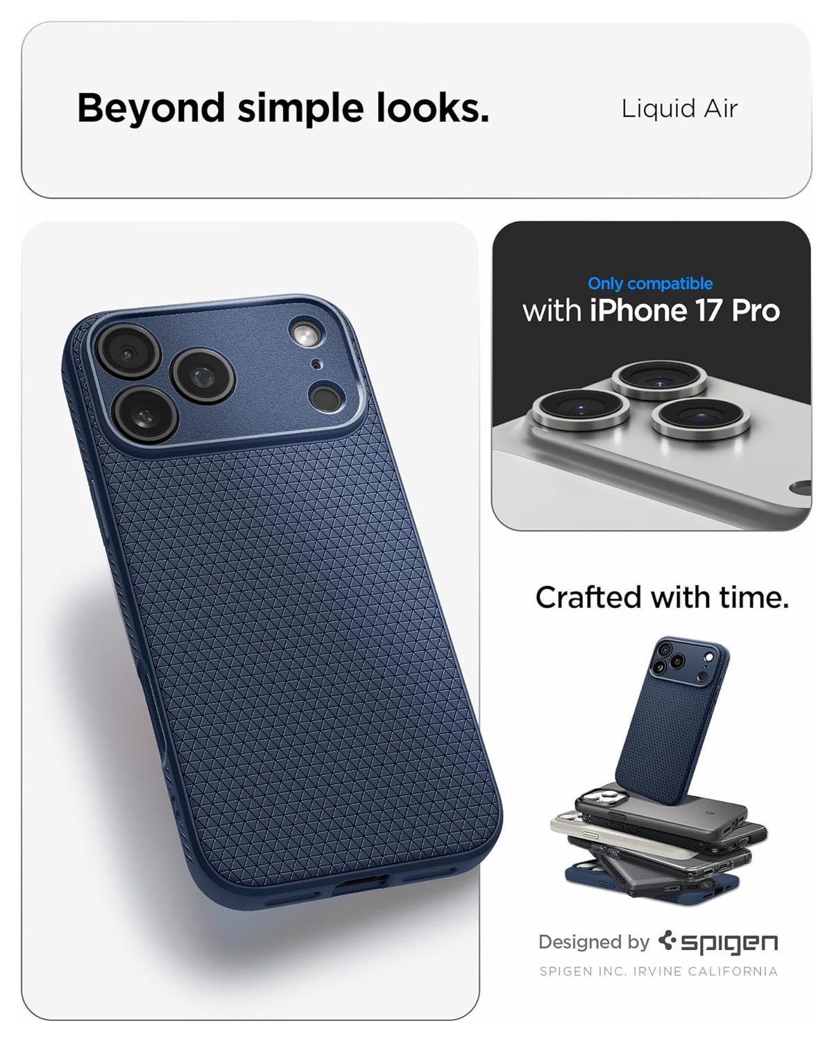 Spigen Liquid Air Apple iPhone 17 Pro Hoesje Back Cover Blauw afbeelding 2