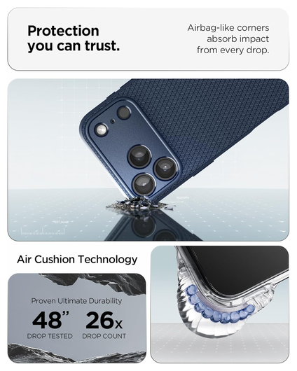 Spigen Liquid Air Apple iPhone 17 Pro Hoesje Back Cover Blauw afbeelding 3