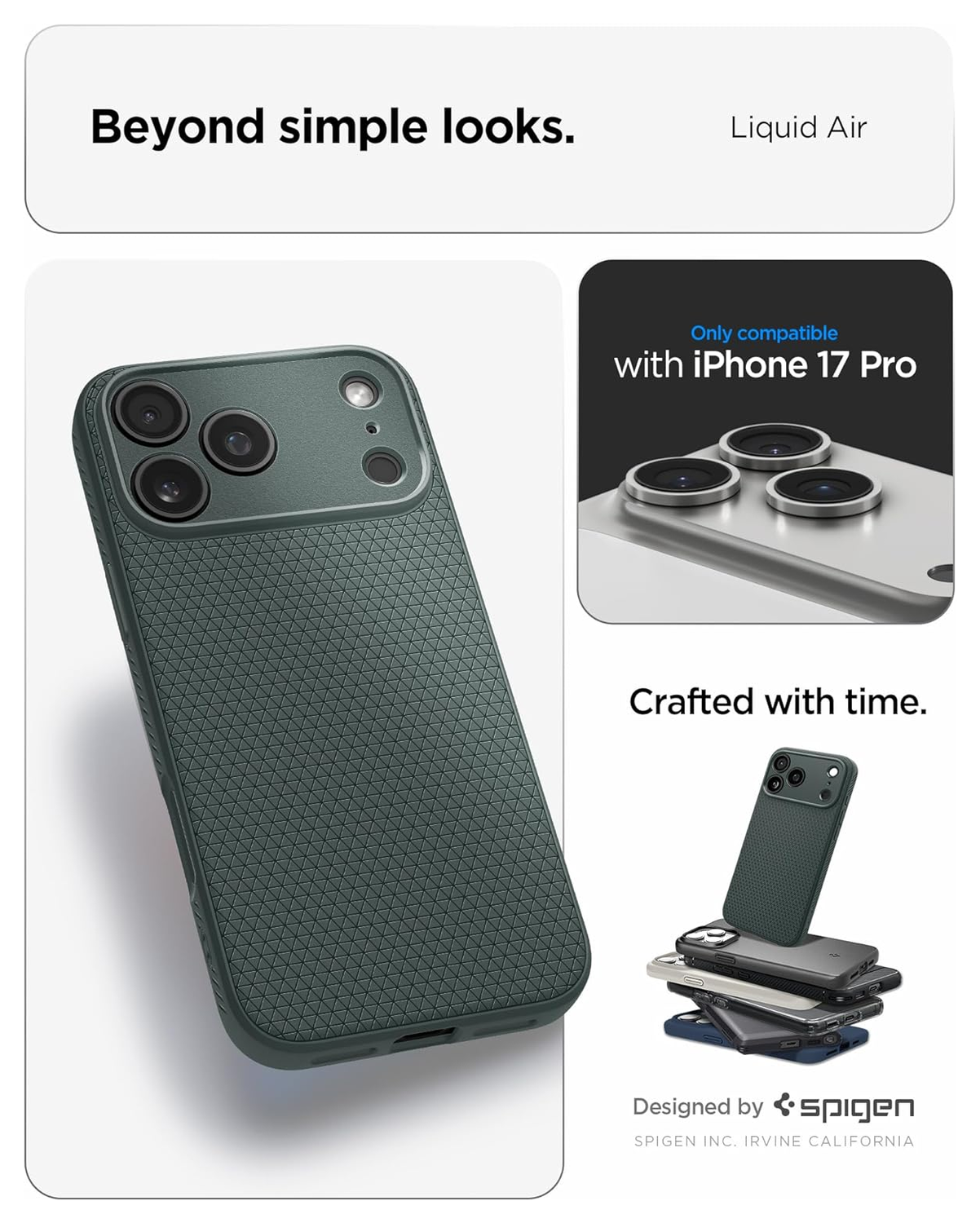 Spigen Liquid Air Apple iPhone 17 Pro Hoesje Back Cover Groen afbeelding 2
