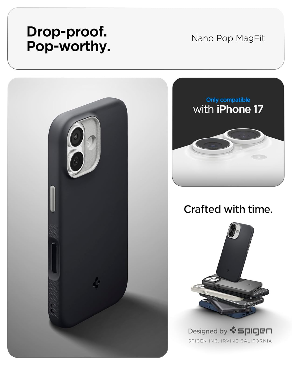 Spigen Nano Pop MagFit iPhone 17 Hoesje MagSafe Back Cover Zwart afbeelding 2
