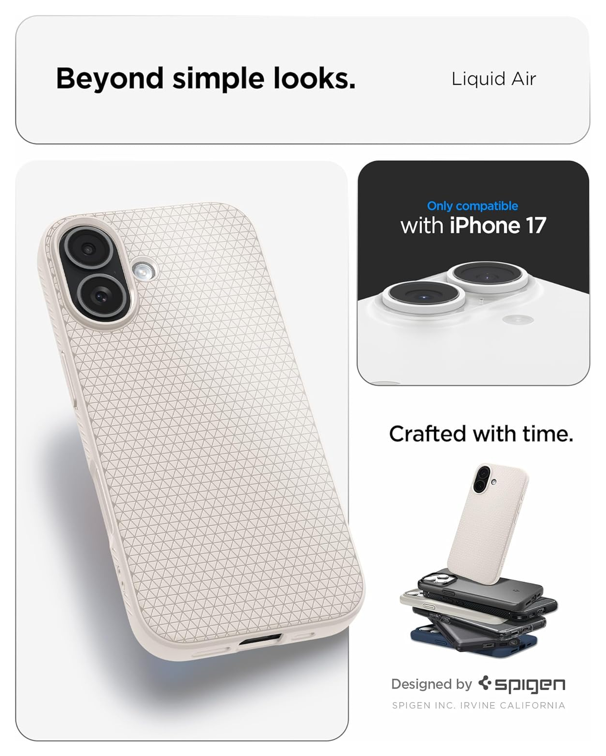 Spigen Liquid Air Apple iPhone 17 Hoesje Back Cover Titanium afbeelding 2