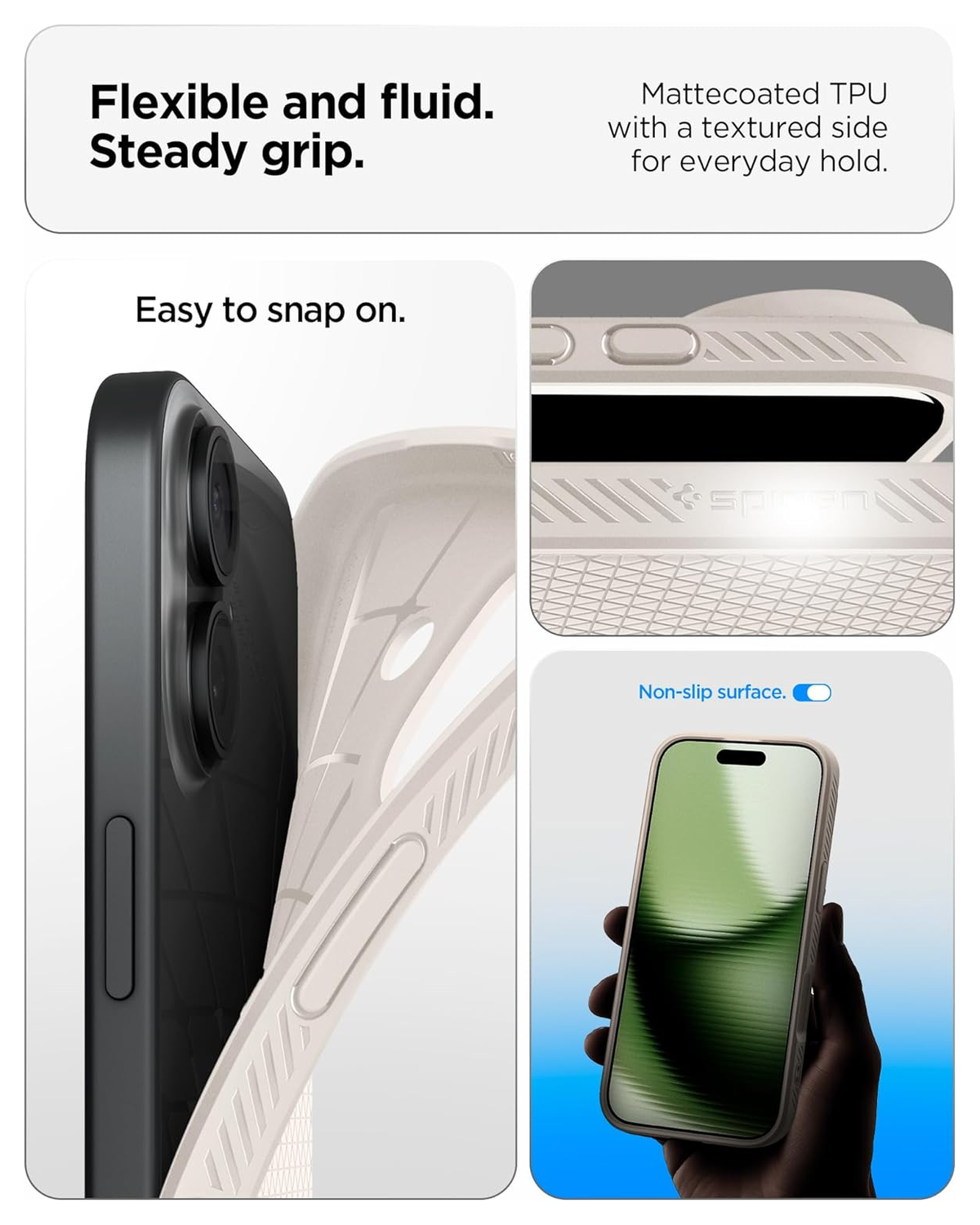 Spigen Liquid Air Apple iPhone 17 Hoesje Back Cover Titanium afbeelding 4