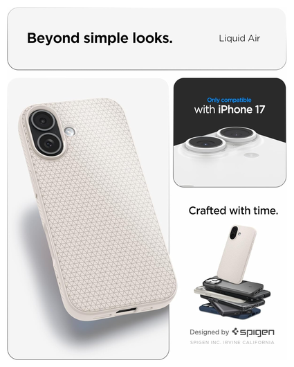 Spigen Liquid Air Apple iPhone 17 Hoesje Back Cover Titanium afbeelding 2
