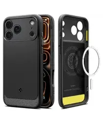 Spigen Rugged Armor MagFit Apple iPhone 17 Pro Max Hoesje MagSafe Matte Zwart afbeelding