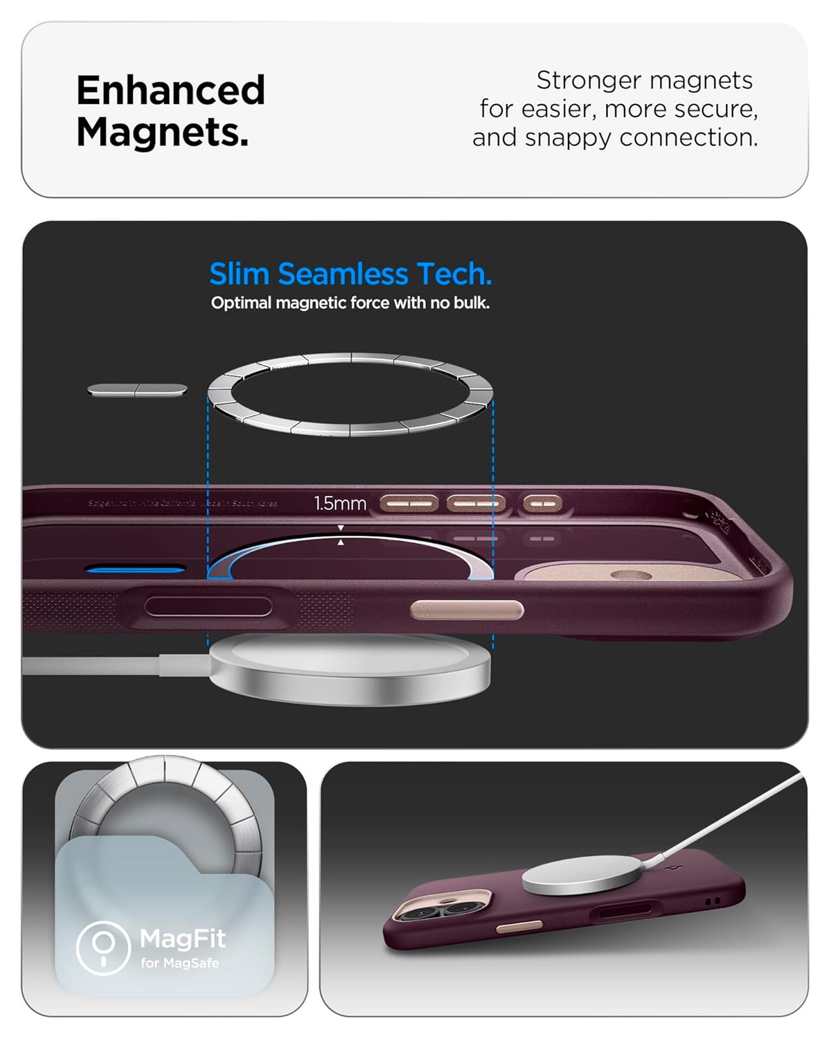 Spigen Nano Pop MagFit iPhone 17 Hoesje MagSafe Back Cover Burgundy afbeelding 6