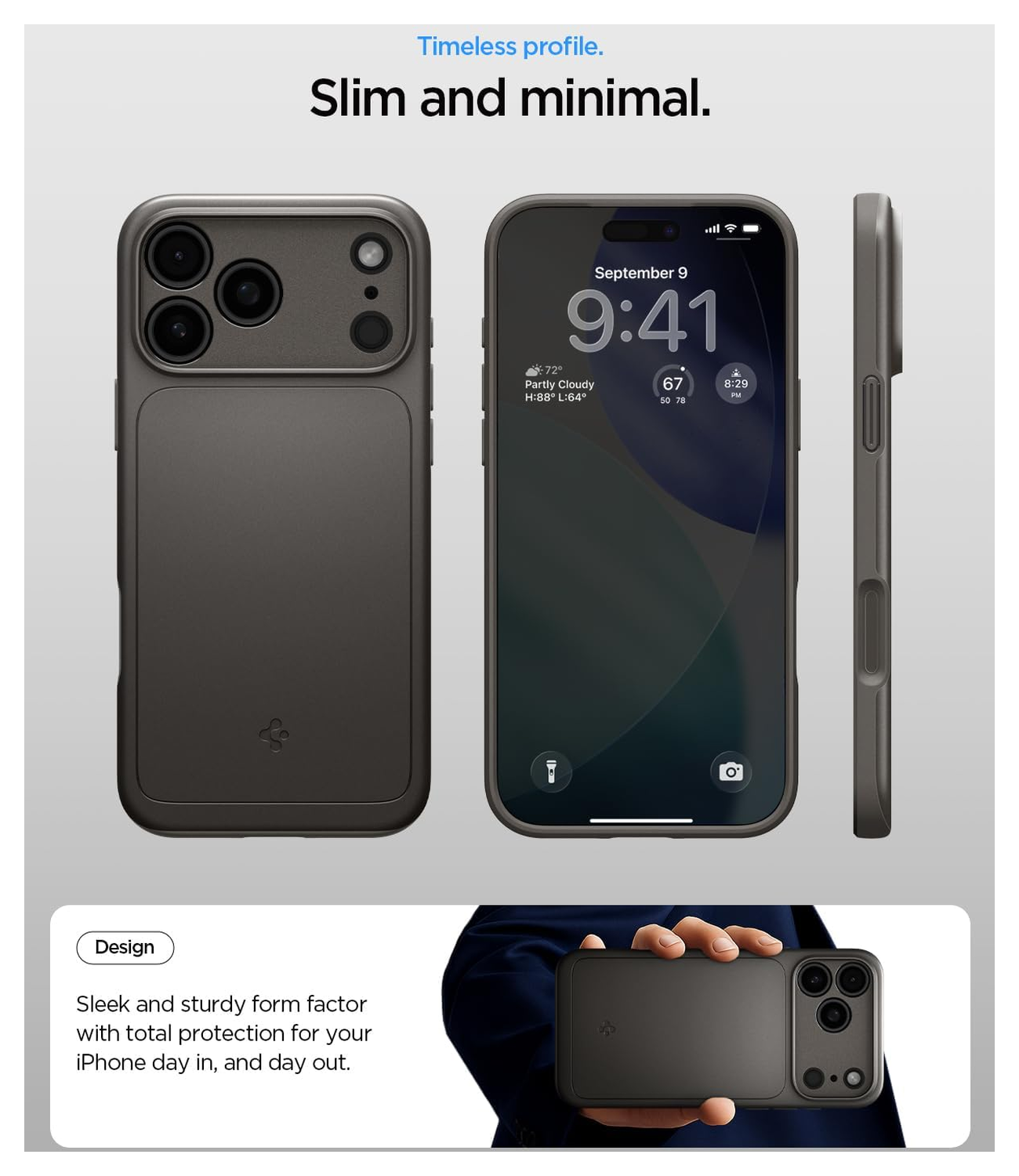 Spigen Thin Fit MagFit iPhone 17 Pro Max Hoesje MagSafe Gunmetal afbeelding 3