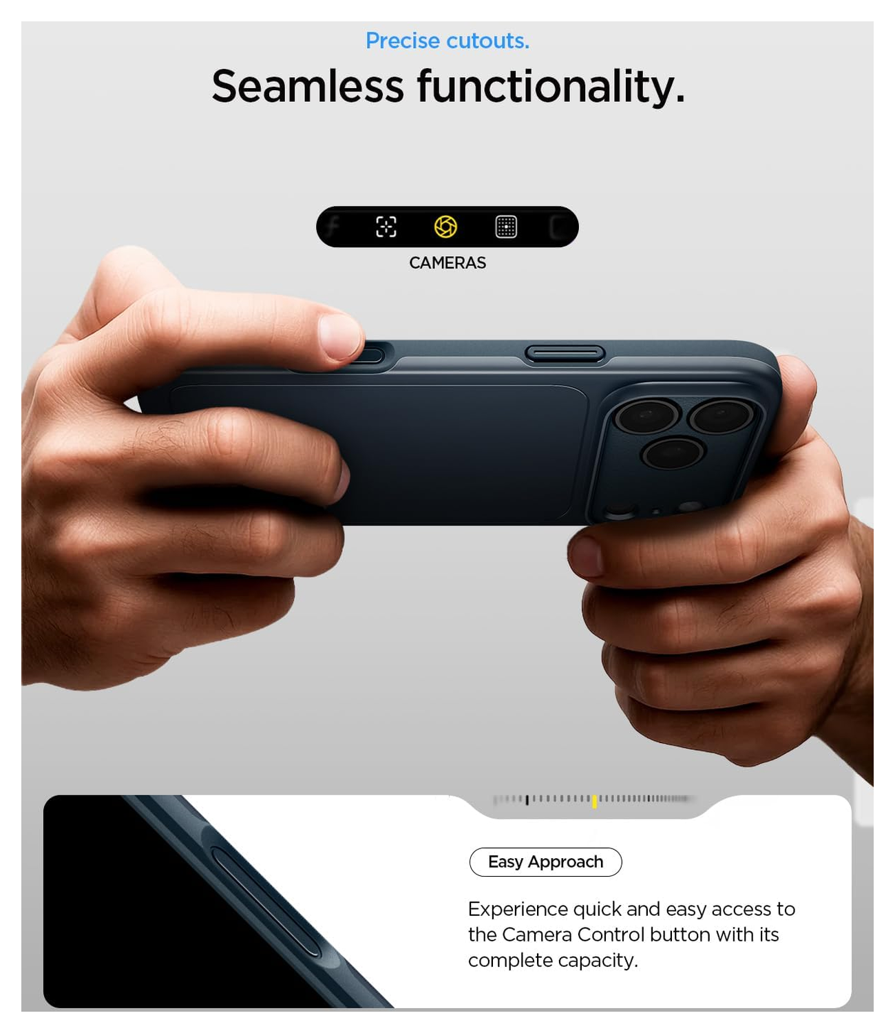 Spigen Thin Fit MagFit iPhone 17 Pro Max Hoesje MagSafe Metal Slate afbeelding 5