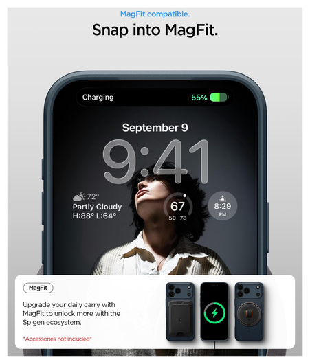 Spigen Thin Fit MagFit iPhone 17 Pro Max Hoesje MagSafe Metal Slate afbeelding 6