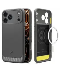Spigen Rugged Armor MagFit Apple iPhone 17 Pro Max Hoesje MagSafe Grijs afbeelding