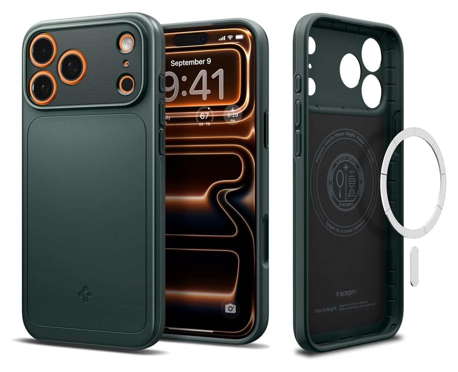 Spigen Thin Fit MagFit iPhone 17 Pro Hoesje MagSafe Back Cover Groen afbeelding 1
