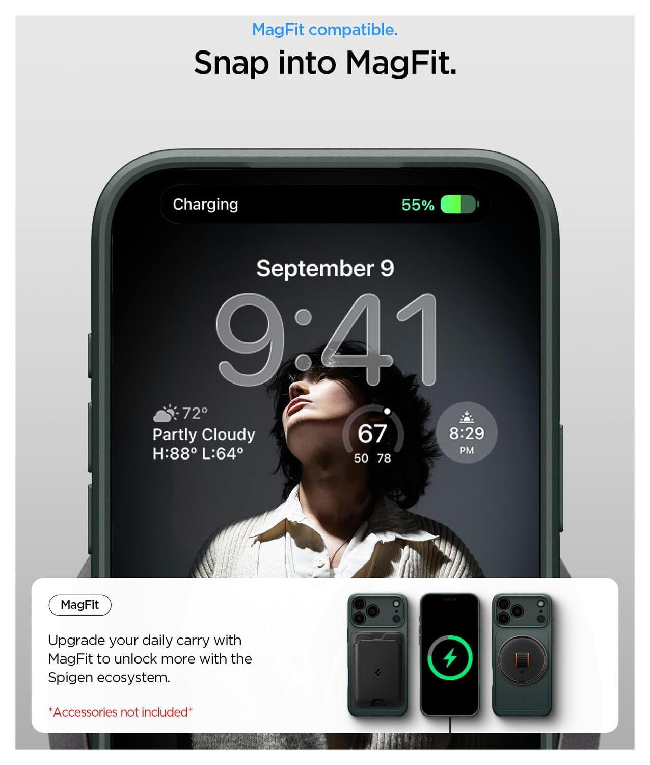 Spigen Thin Fit MagFit iPhone 17 Pro Hoesje MagSafe Back Cover Groen afbeelding 5