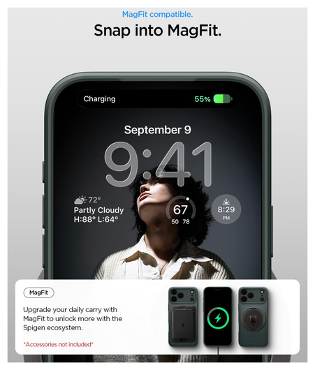 Spigen Thin Fit MagFit iPhone 17 Pro Hoesje MagSafe Back Cover Groen afbeelding 5