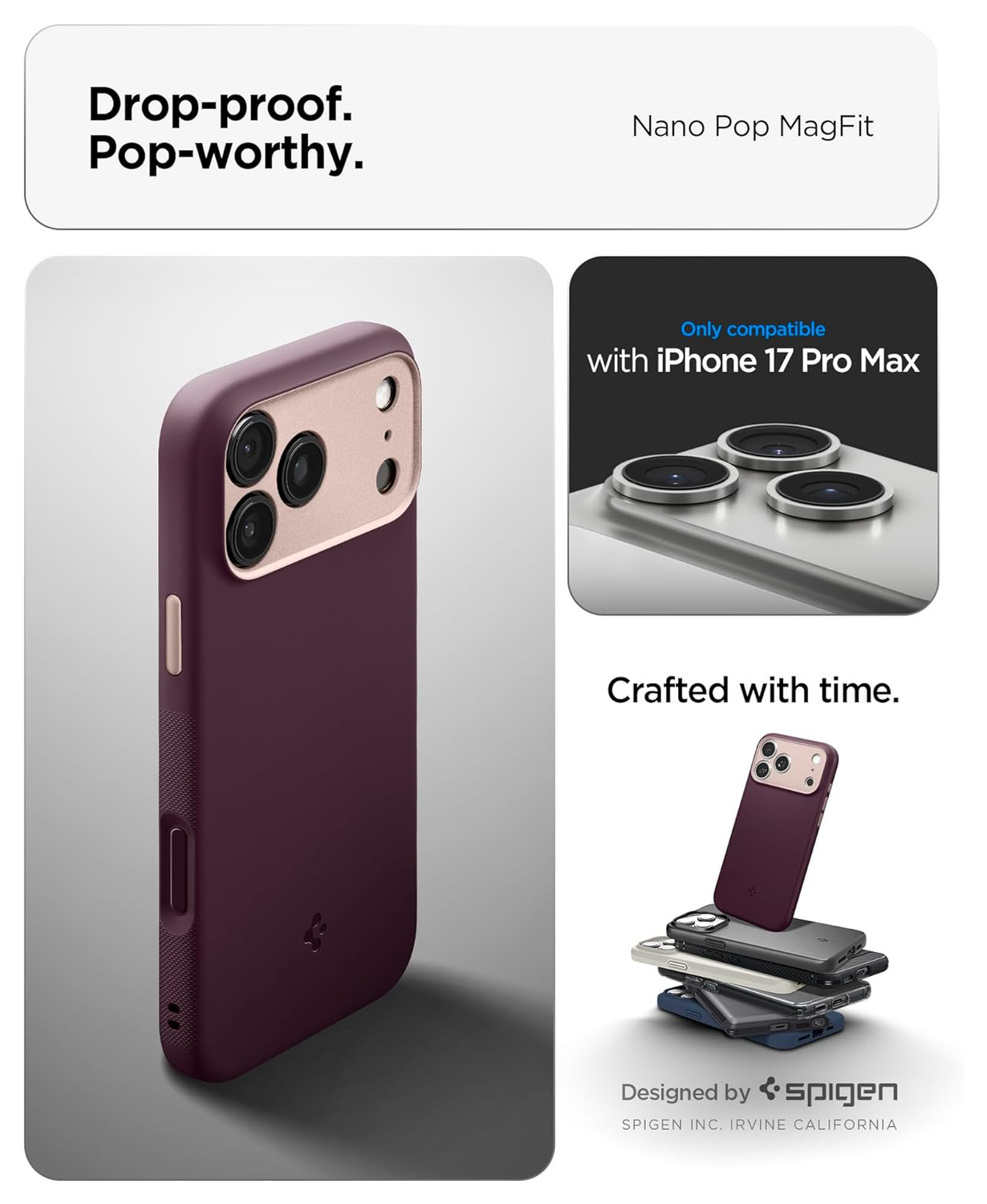 Spigen Nano Pop MagFit iPhone 17 Pro Max Hoesje MagSafe Back Cover Rood afbeelding 2