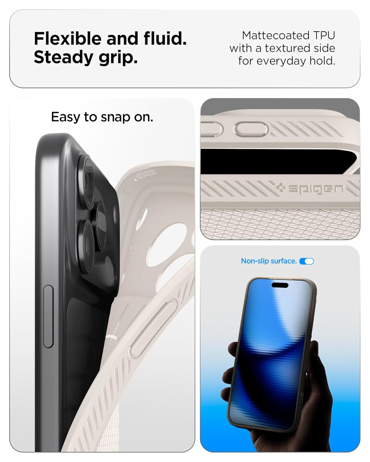 Spigen Liquid Air Apple iPhone 17 Pro Hoesje Back Cover Titanium afbeelding 4
