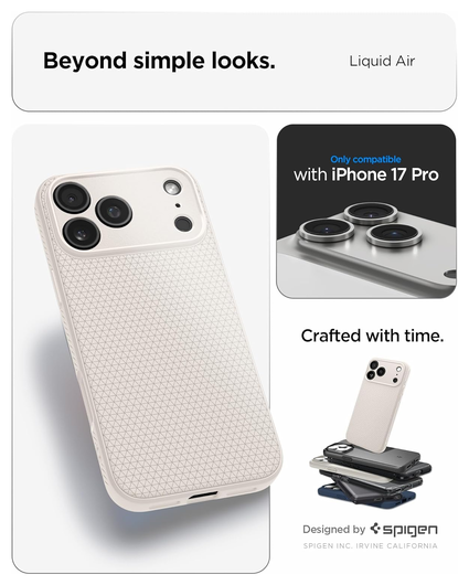 Spigen Liquid Air Apple iPhone 17 Pro Hoesje Back Cover Titanium afbeelding 2