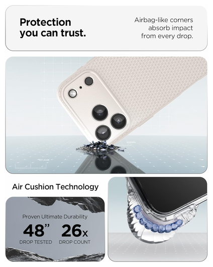 Spigen Liquid Air Apple iPhone 17 Pro Hoesje Back Cover Titanium afbeelding 3