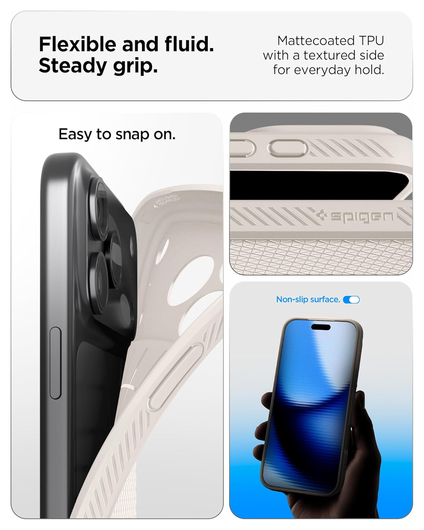 Spigen Liquid Air Apple iPhone 17 Pro Hoesje Back Cover Titanium afbeelding 4