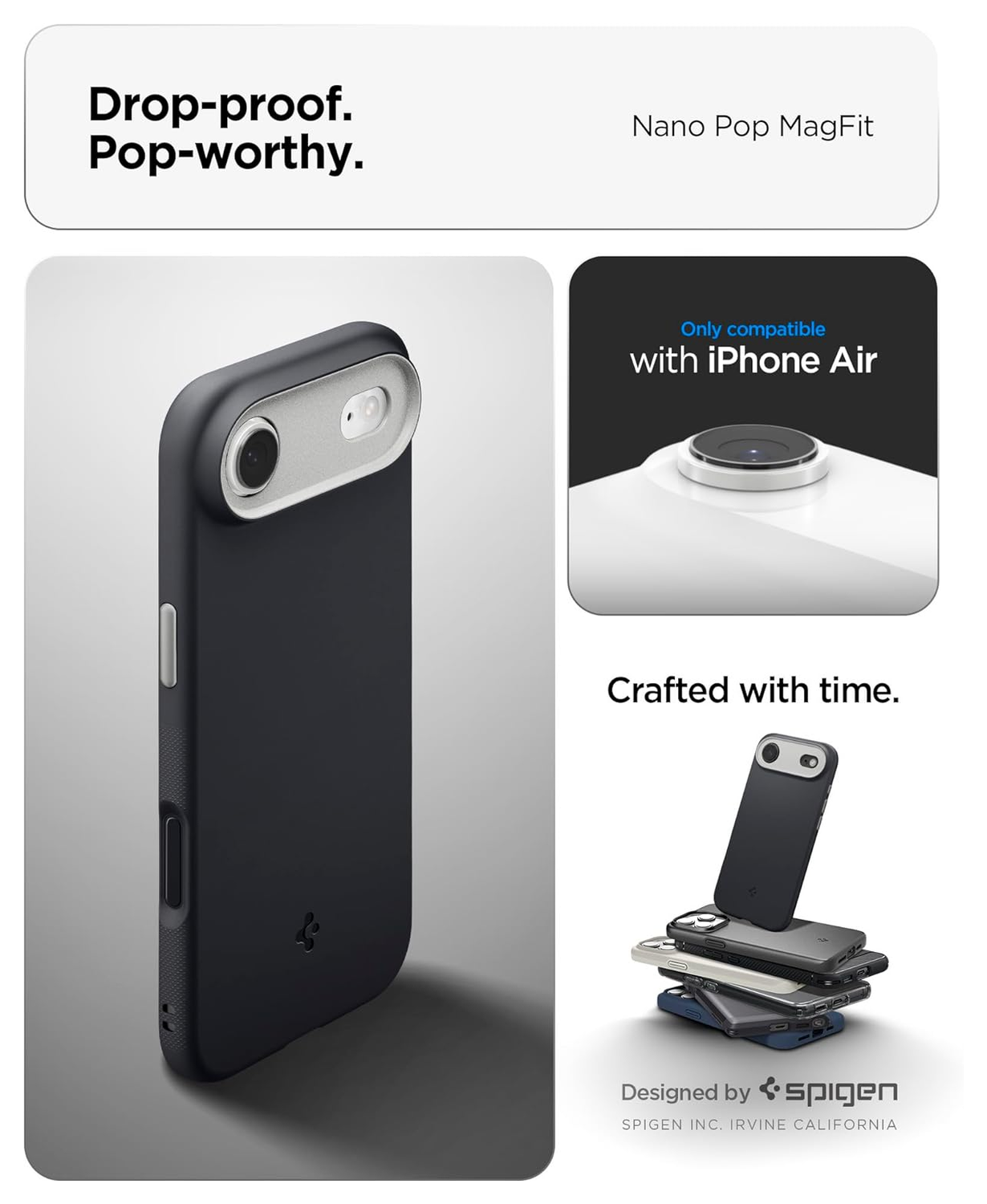 Spigen Nano Pop MagFit iPhone Air Hoesje MagSafe Back Cover Zwart afbeelding 2