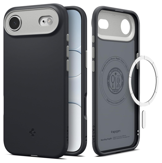 Spigen Nano Pop MagFit iPhone Air Hoesje MagSafe Back Cover Zwart afbeelding 1
