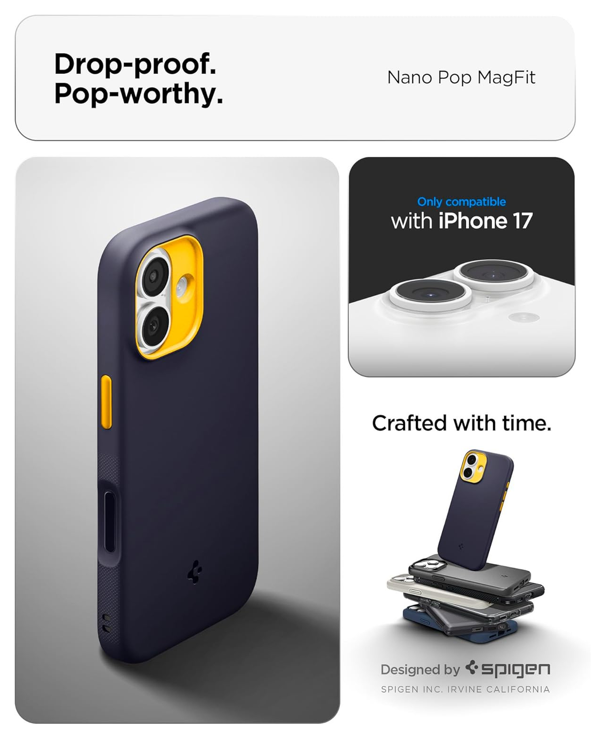 Spigen Nano Pop MagFit Apple iPhone 17 Hoesje Back Cover Navy afbeelding 2