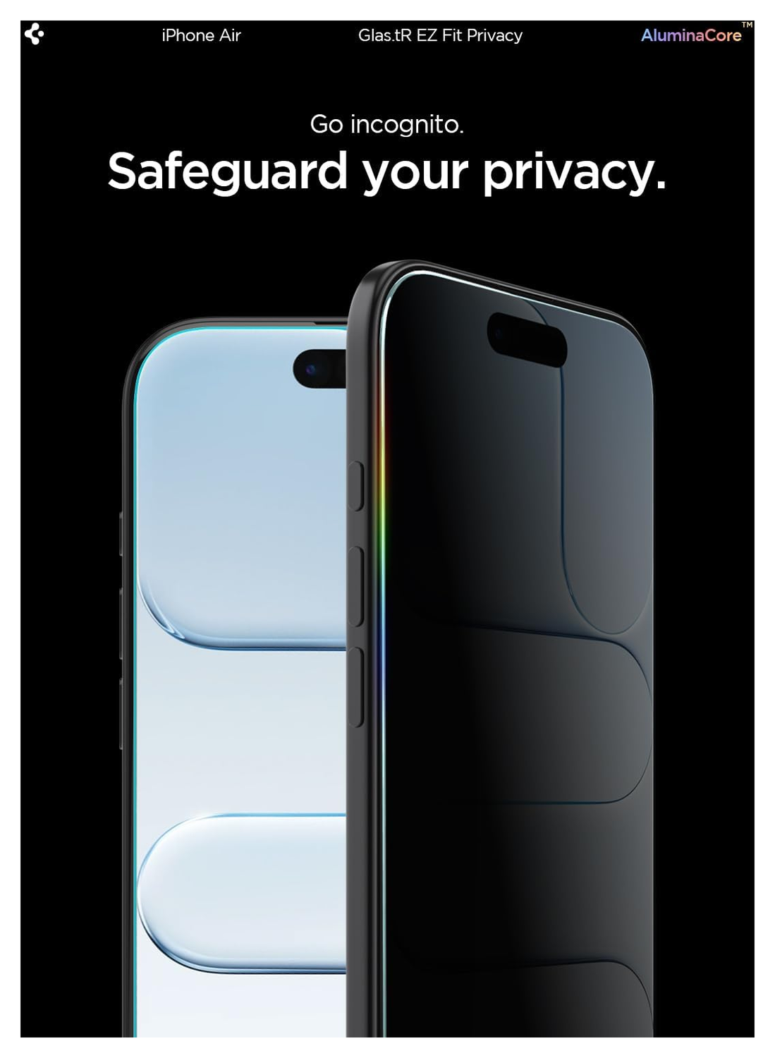 Spigen EZ Fit GLAS.tR Apple iPhone Air Privacy Glass 2-Pack afbeelding 7