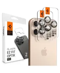 Spigen Optik iPhone 17 Pro (Max)/16 Pro (Max) Camera Protector Titanium (2-Pack) afbeelding