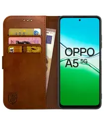 Rosso Element Oppo A5 (2025) Hoesje Book Case Wallet Bruin afbeelding