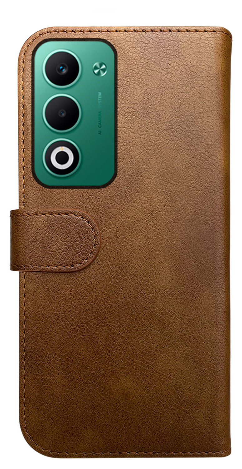 Rosso Element Oppo A5 (2025) Hoesje Book Case Wallet Bruin afbeelding 2