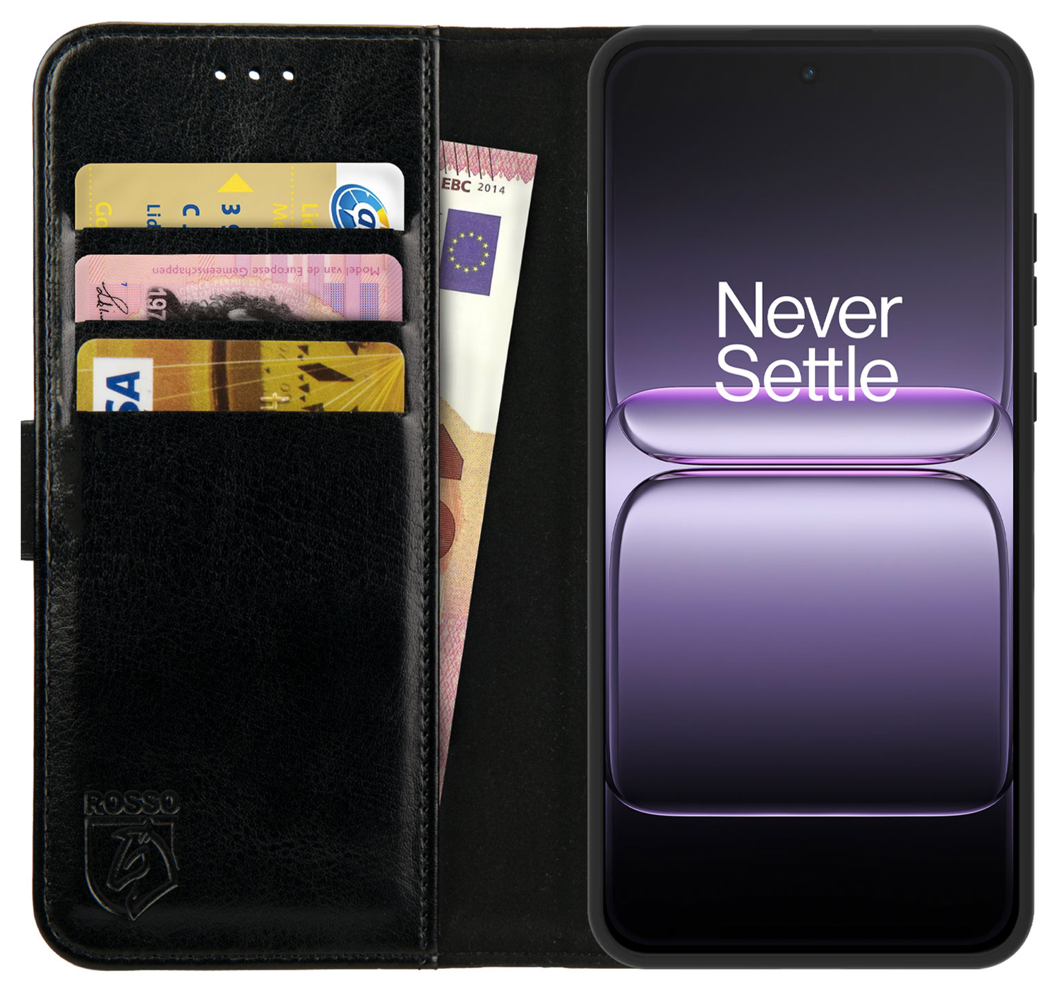 Rosso Element OnePlus Nord 5 Hoesje Book Case Wallet Zwart afbeelding 1