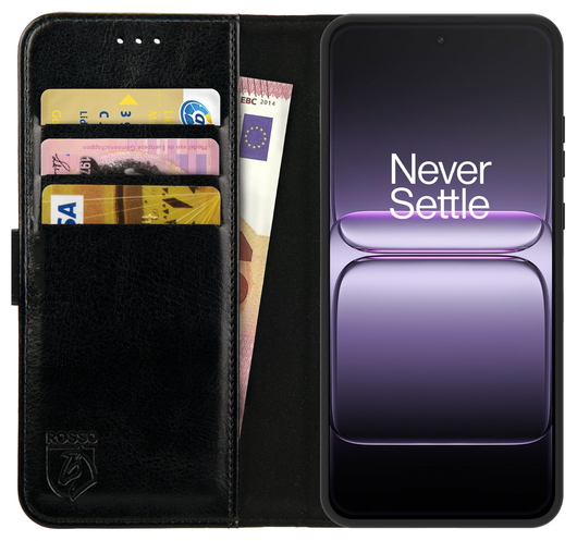 Rosso Element OnePlus Nord 5 Hoesje Book Case Wallet Zwart afbeelding 1