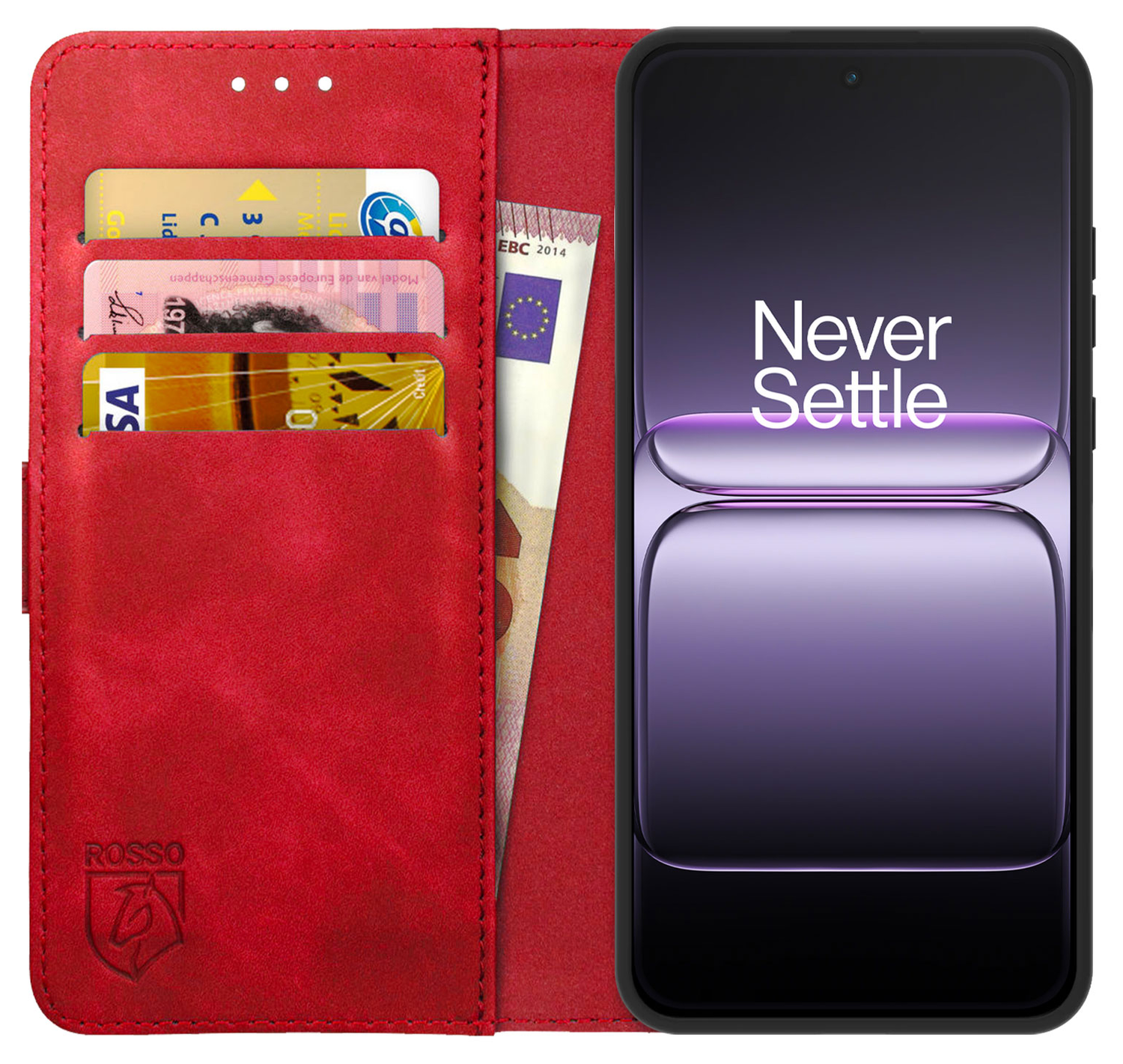 Rosso Element OnePlus Nord 5 Hoesje Book Case Wallet Rood afbeelding 1