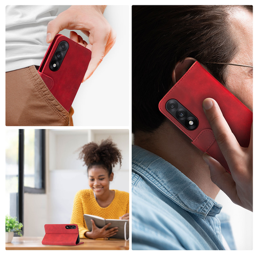 Rosso Element OnePlus Nord 5 Hoesje Book Case Wallet Rood afbeelding 5
