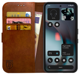 Rosso Element Nothing Phone (3) Hoesje Book Case Wallet Bruin