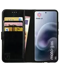 Rosso Element Motorola Moto G86 Hoesje Book Case Wallet Zwart afbeelding