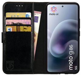 Rosso Element Motorola Moto G86 Hoesje Book Case Wallet Zwart